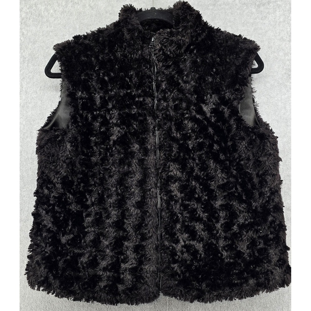 Cejon Accessories Vtg Faux Fur Vest Womens M‎ Zip Up 90s Layering Whimsigoth